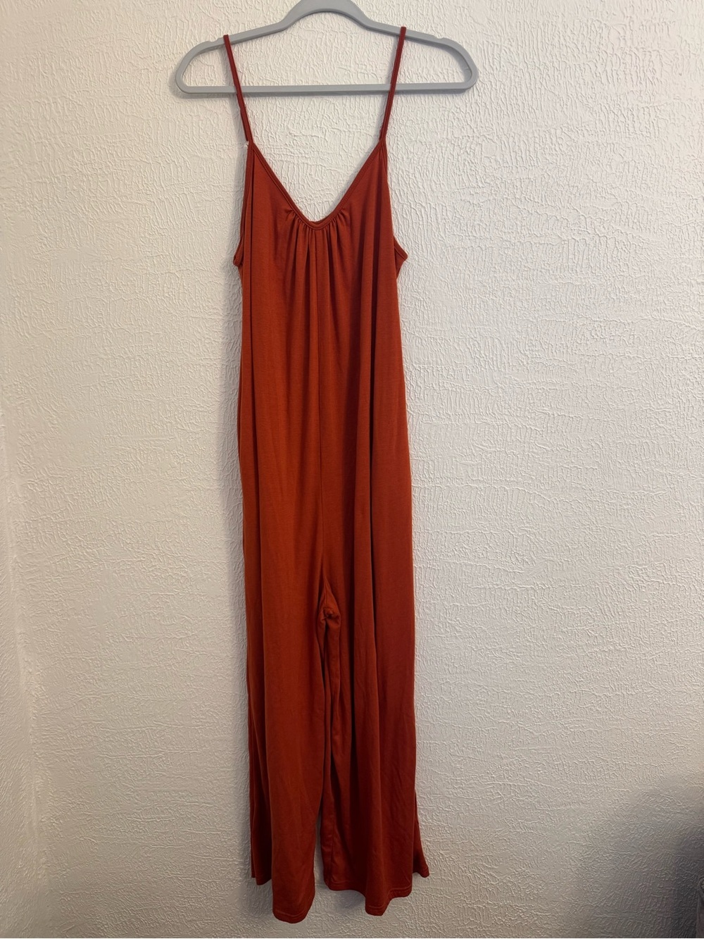 Rust Spaghetti-Strap Jumpsuit